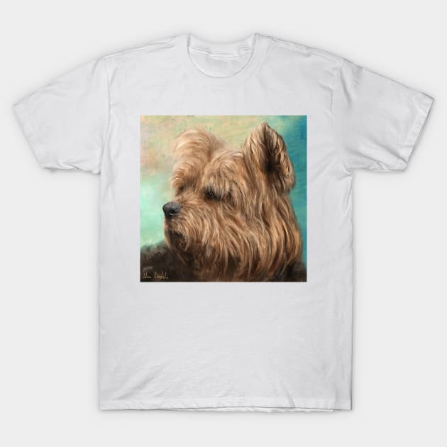 Painting of a Cute and Hairy Yorkshire Terrier T-Shirt by ibadishi